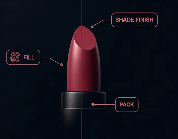 Lipstick specification worksheet illustration, not a premises map